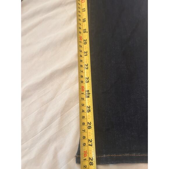 American Eagle Woman Sz 00 24x28 Jeans Low Rise Flare Dark Demin Flare Stretch - Picture 10 of 12